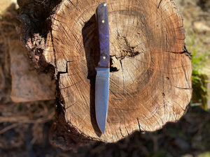 Hunting knife in high carbon steel and burl